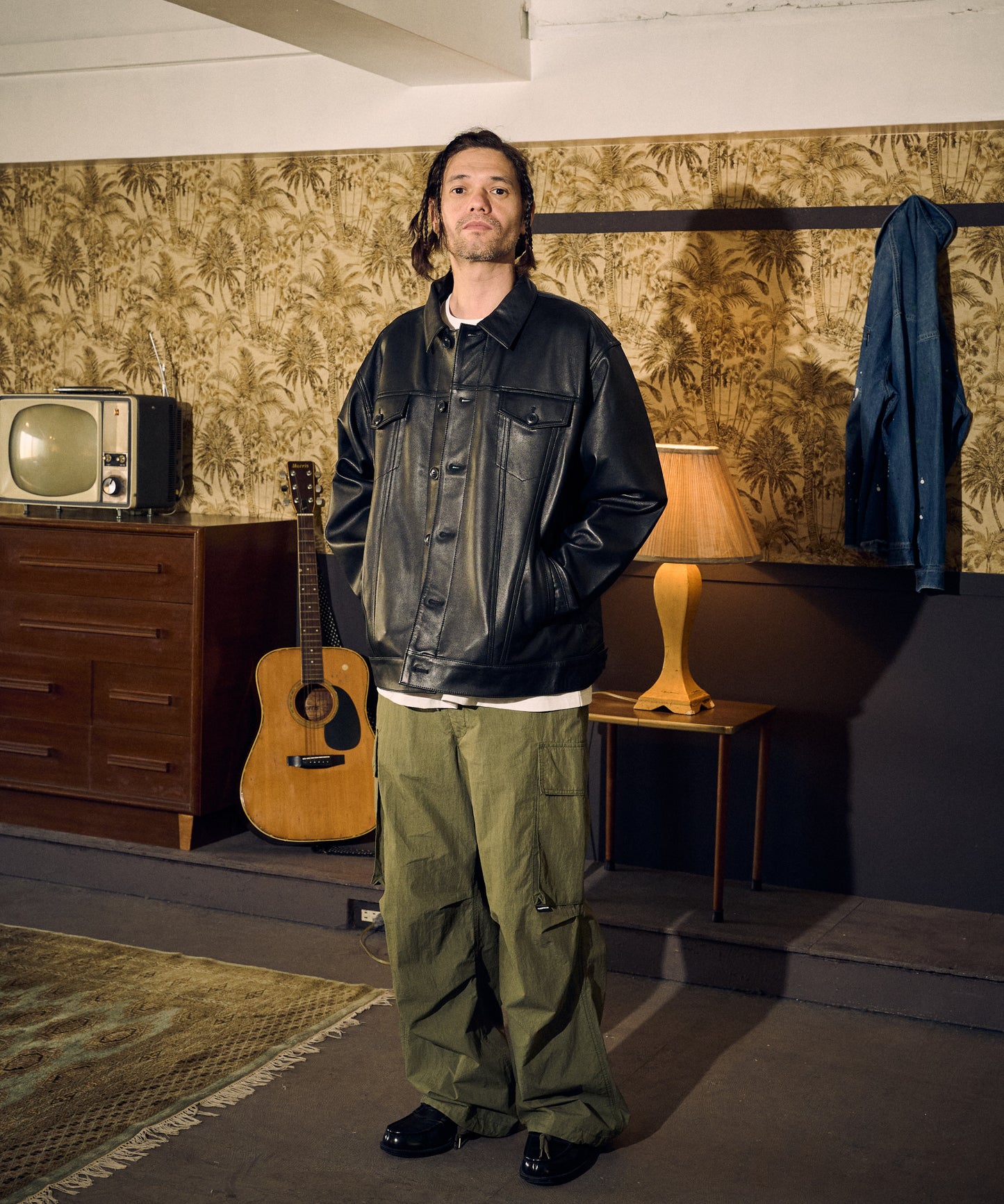 lamb leather trucker jacket トラッカージャケット