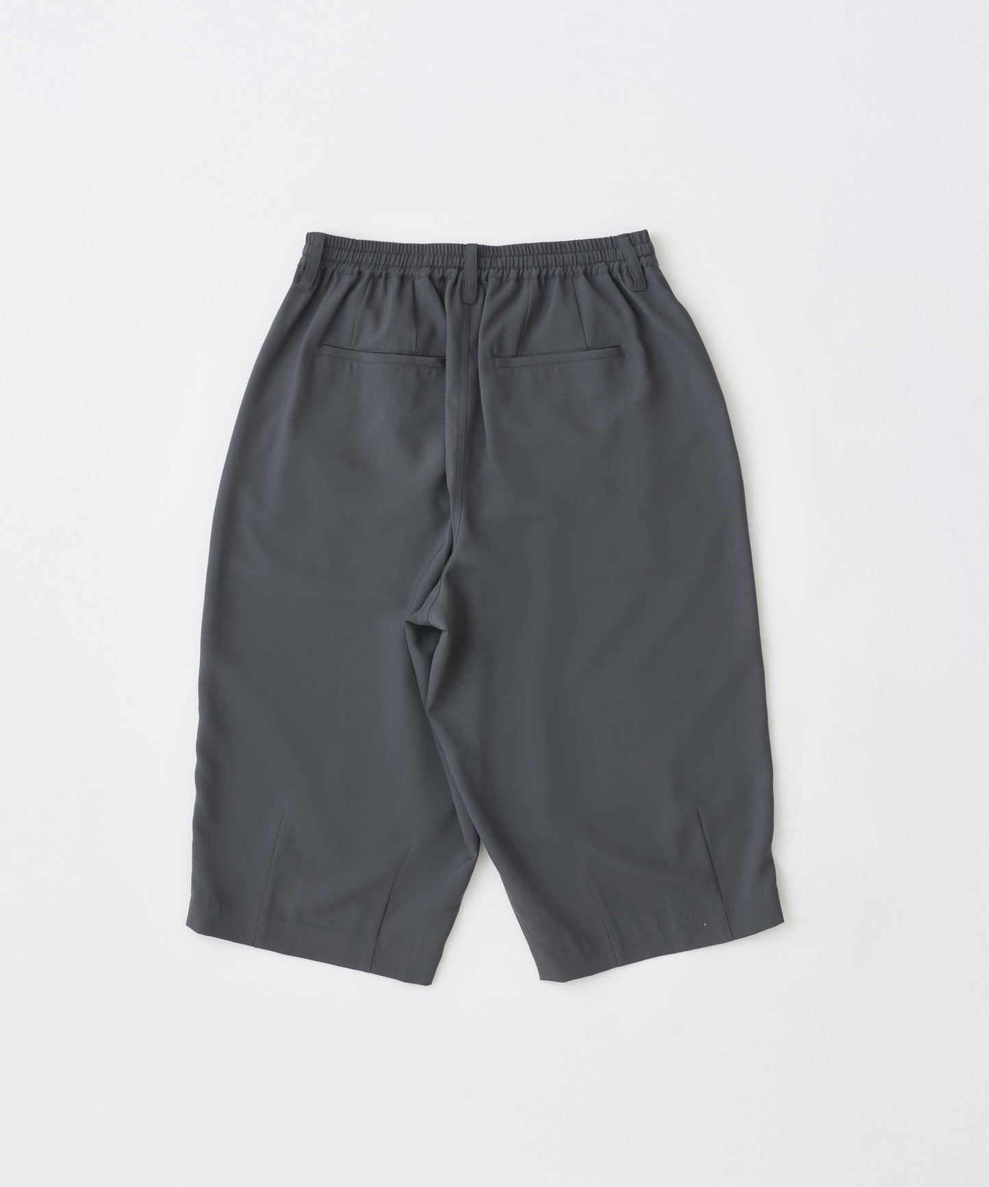 twill cropped wide easy trousers
