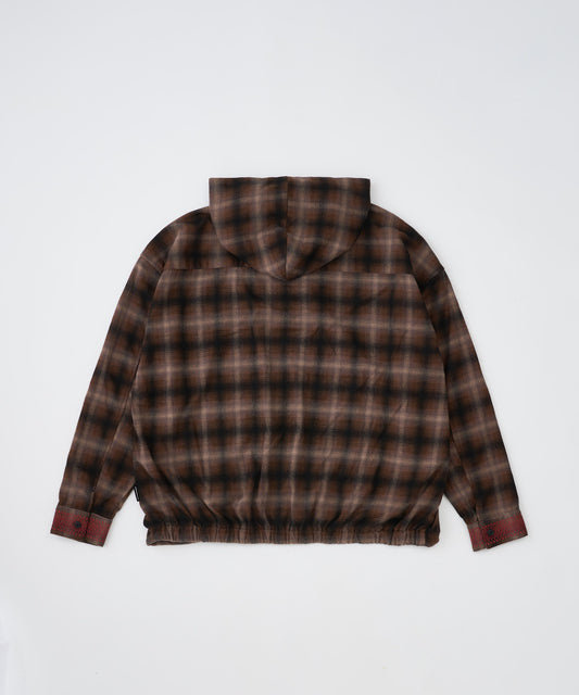 【予約】brushed shade ombrecheck zip parka