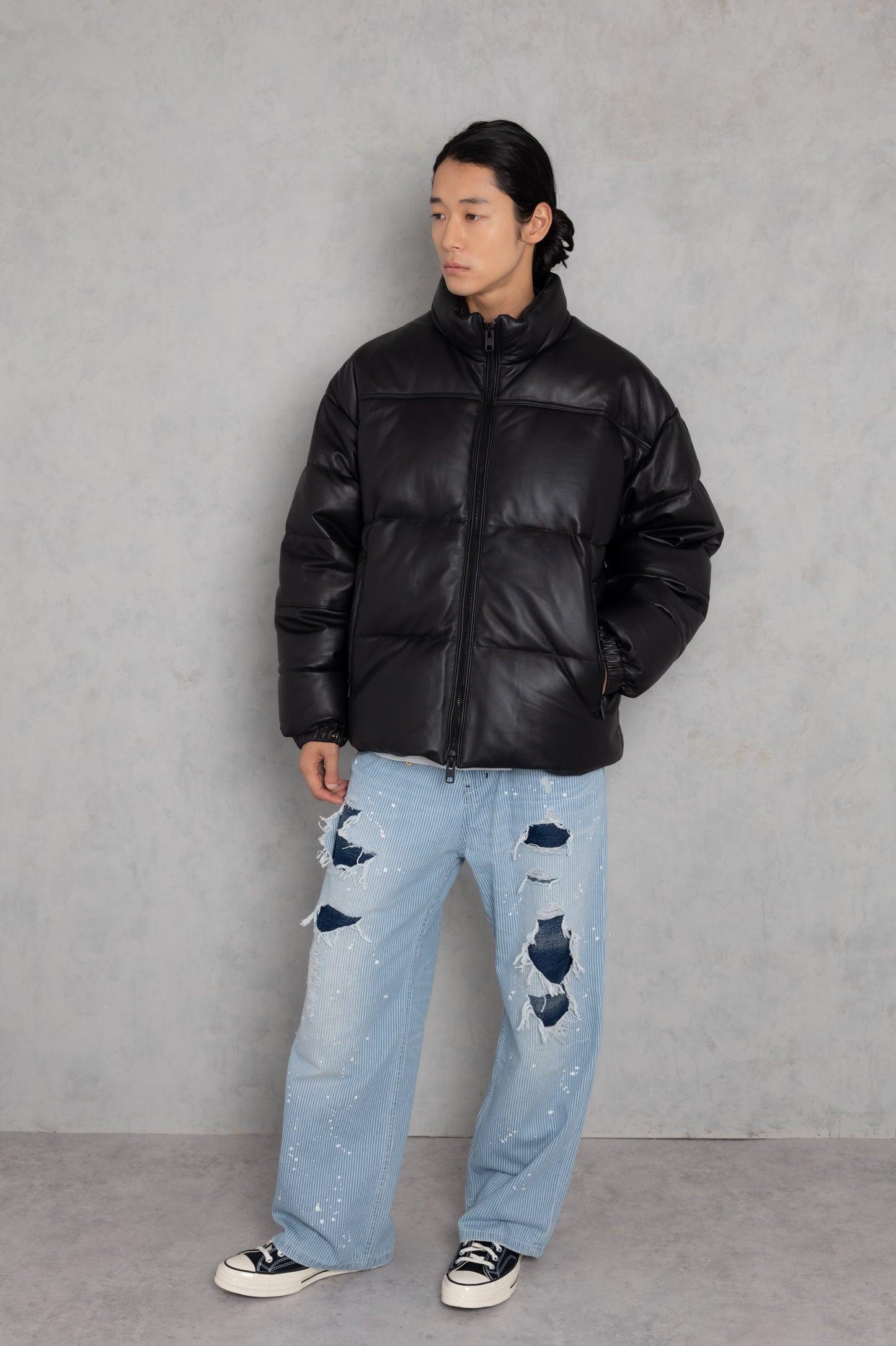 leather looose down jacket_AP2423003_アウター