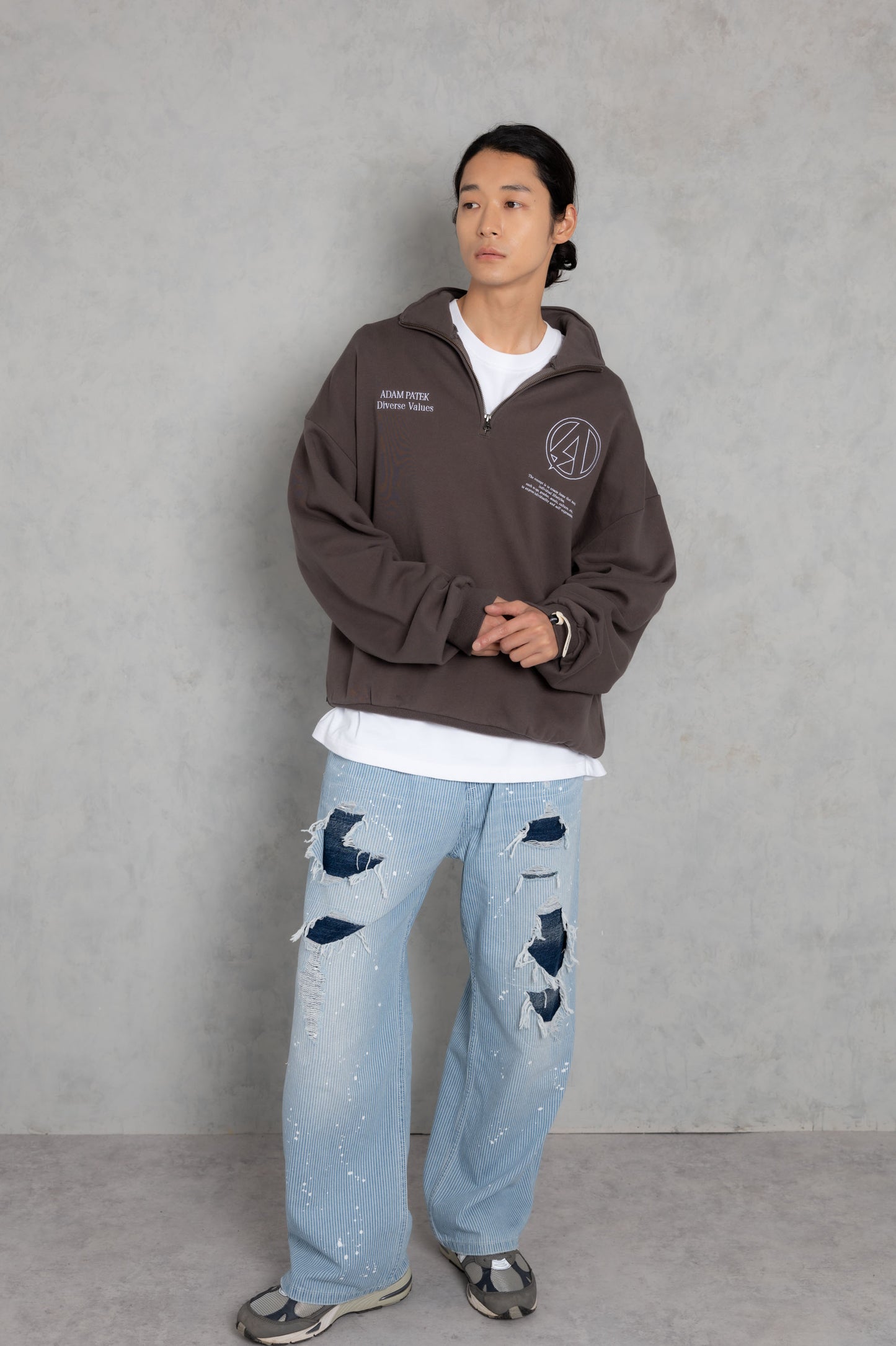 logo half zip stand pullover_AP2424007_トップス