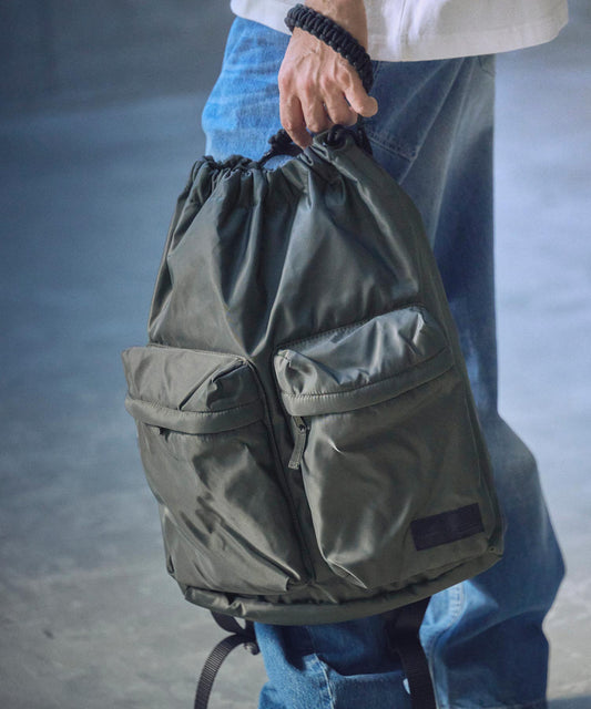 double pockets drawstring backpack
