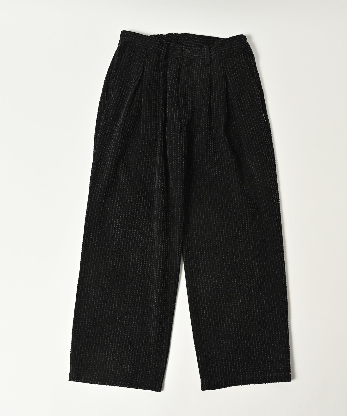 needle stripe denim wide pants