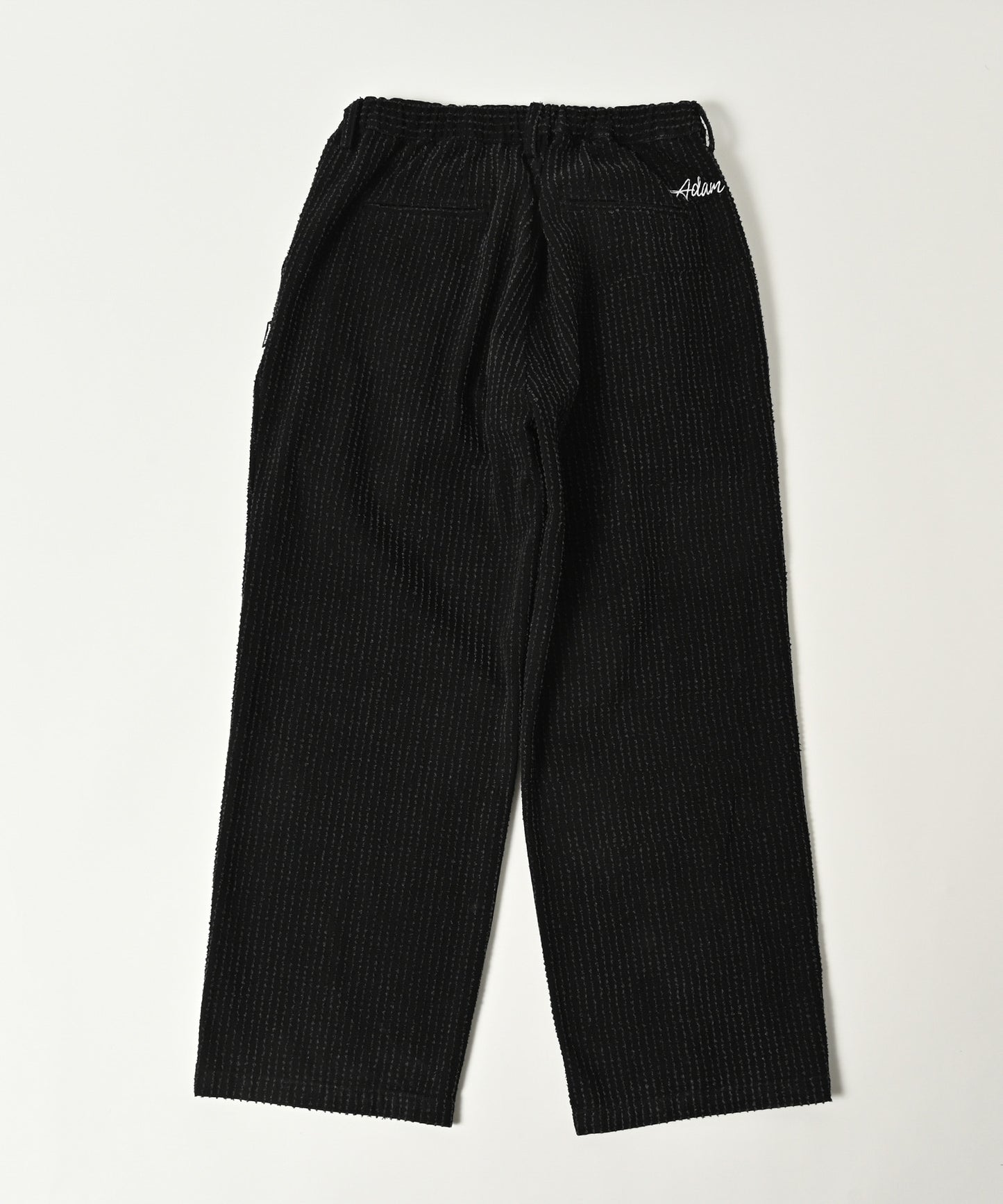 needle stripe denim wide pants