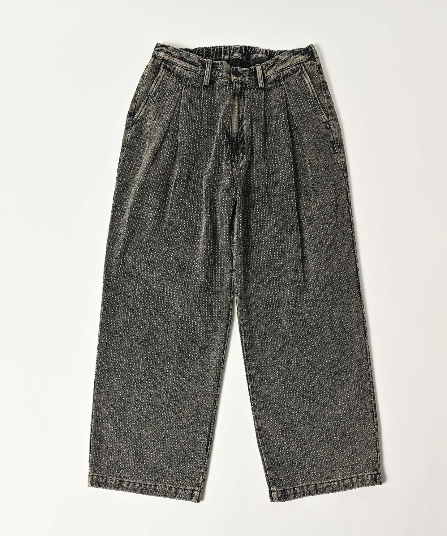 needle stripe denim wide pants