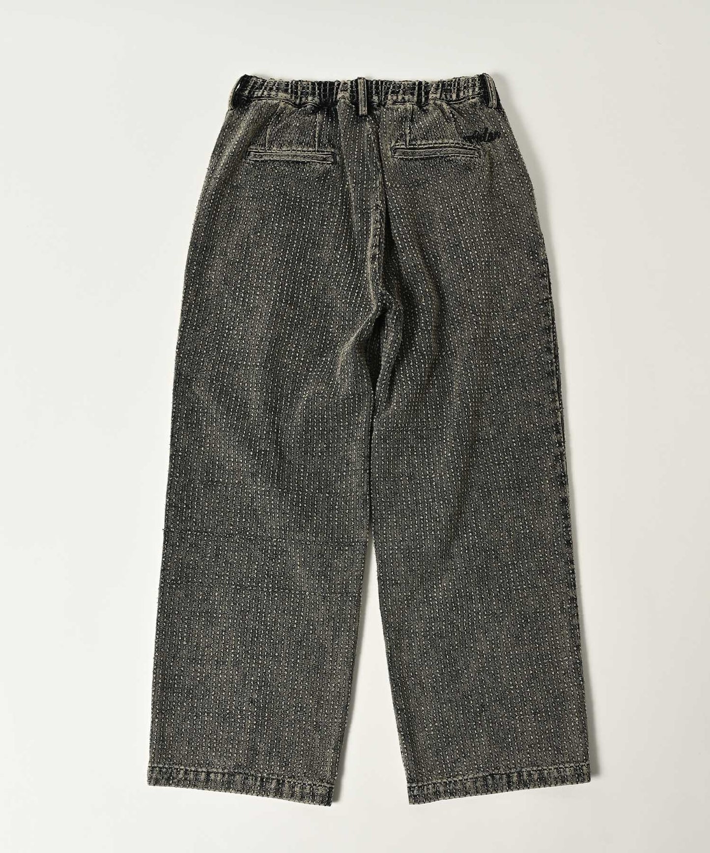 needle stripe denim wide pants