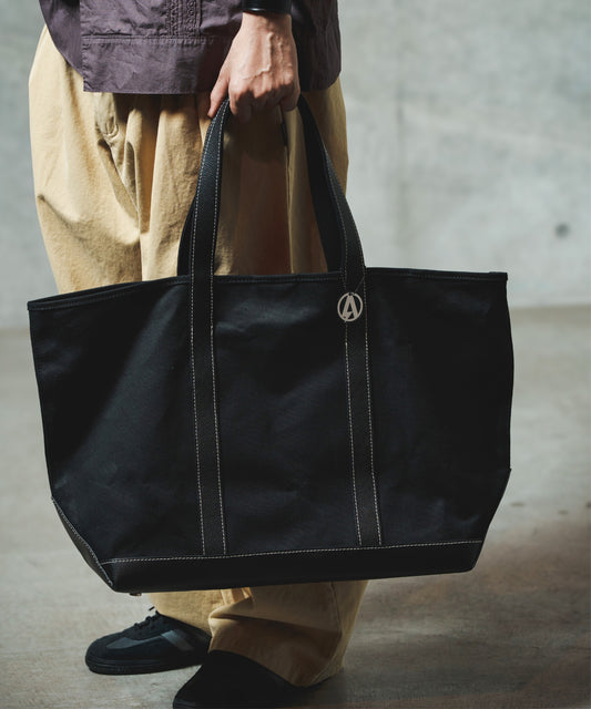 leather combi basic big tote bag