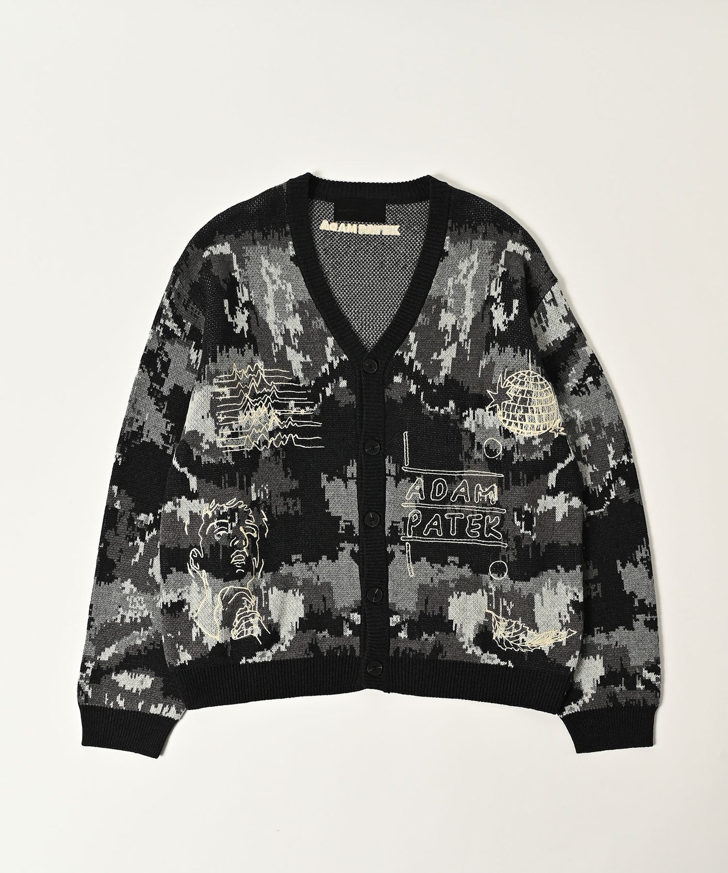 mad embroidered fade knit cardigan