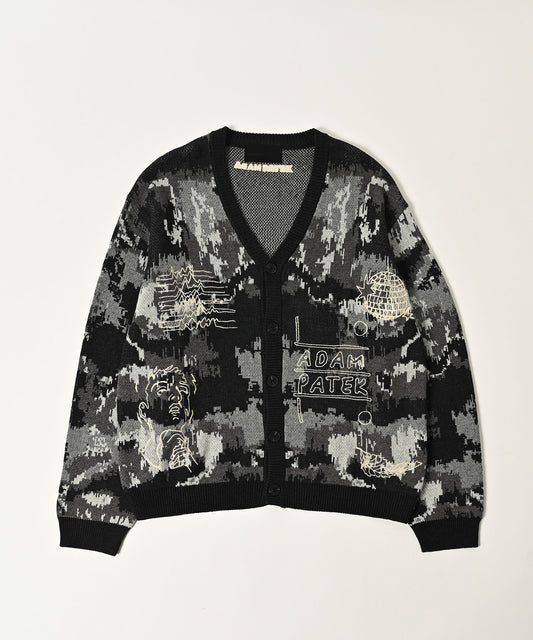 mad embroidered fade knit cardigan