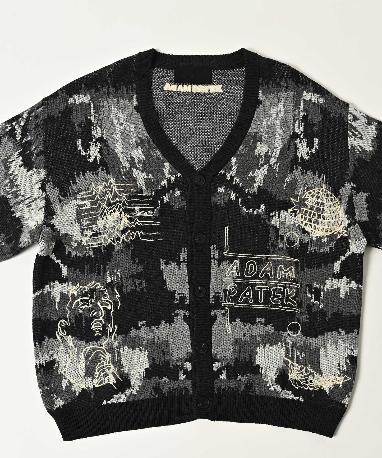 mad embroidered fade knit cardigan