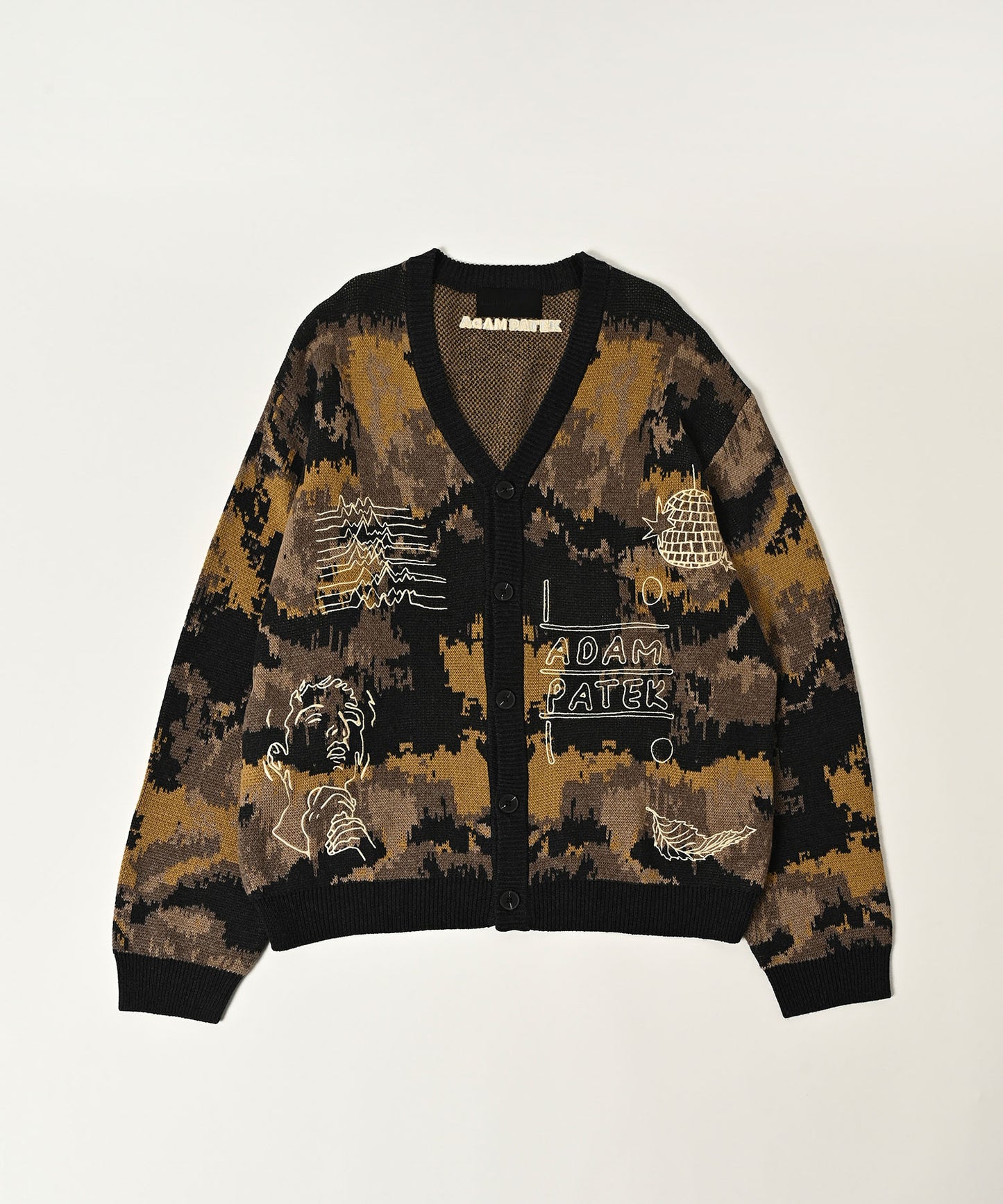 mad embroidered fade knit cardigan