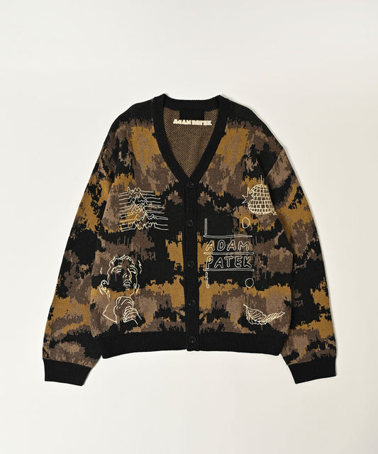 mad embroidered fade knit cardigan