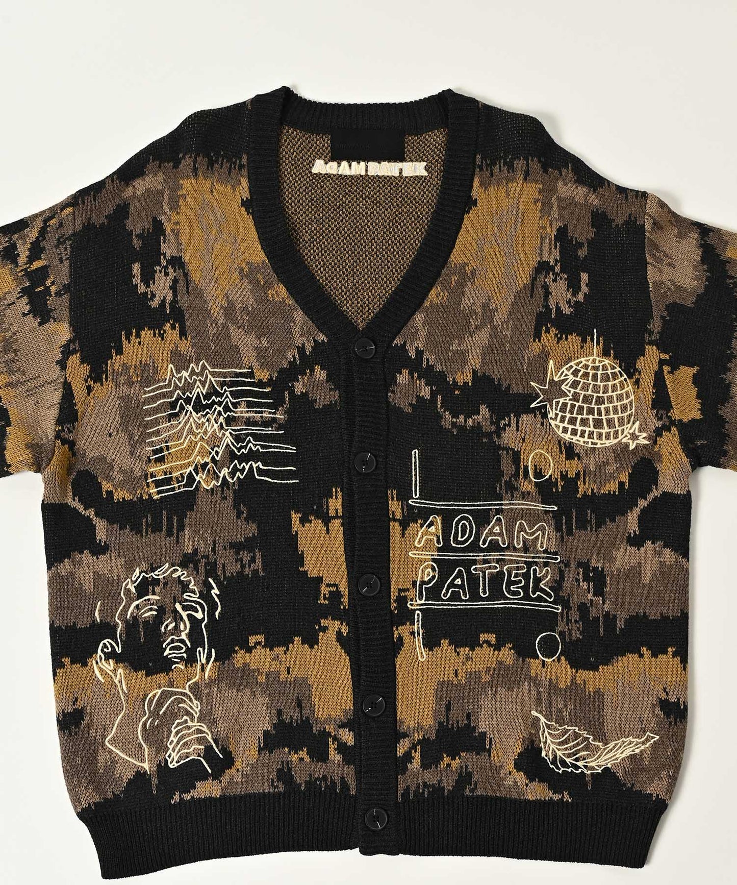mad embroidered fade knit cardigan