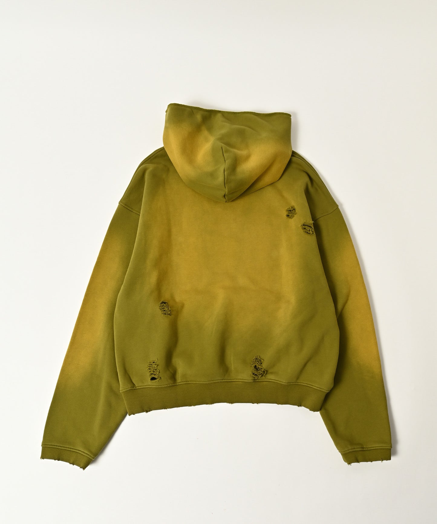 aged green damage pullover hoodie
