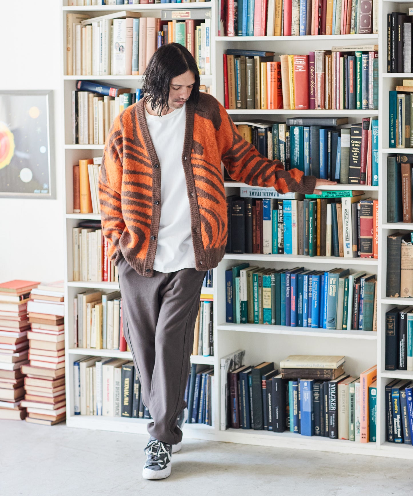mohair mixed cardigan marble_ AP2221029_トップス