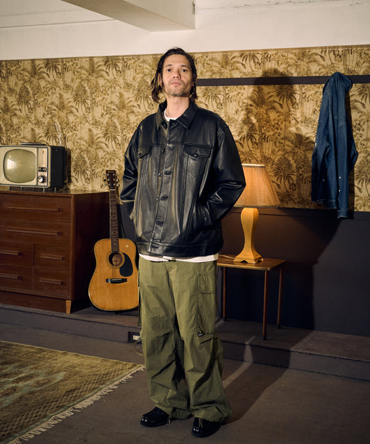 lamb leather trucker jacket トラッカージャケット