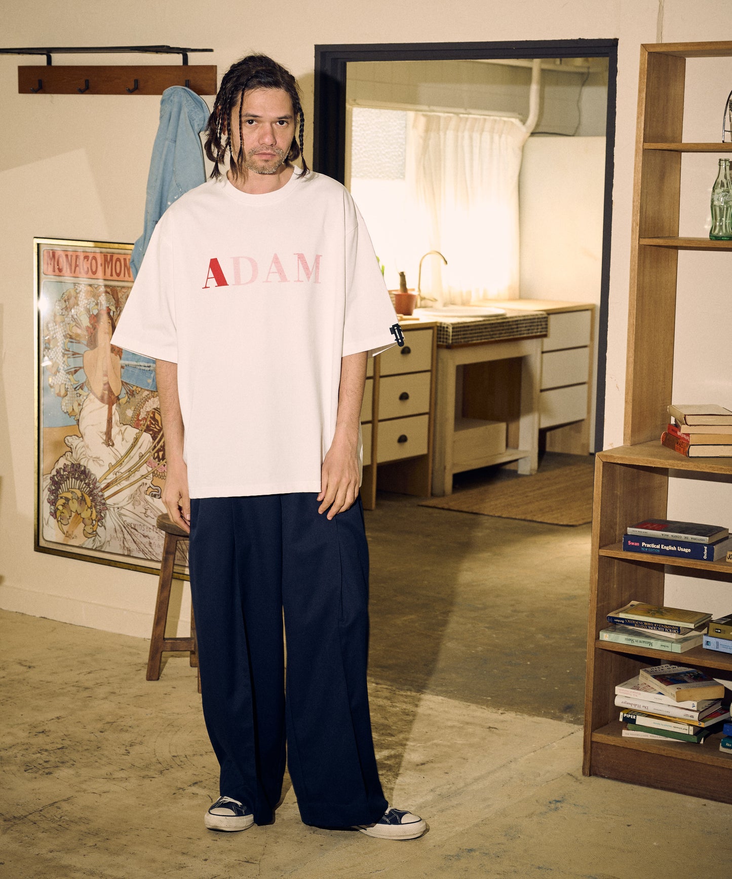 pleated tuck looose slacks_AP2328001_スラックス