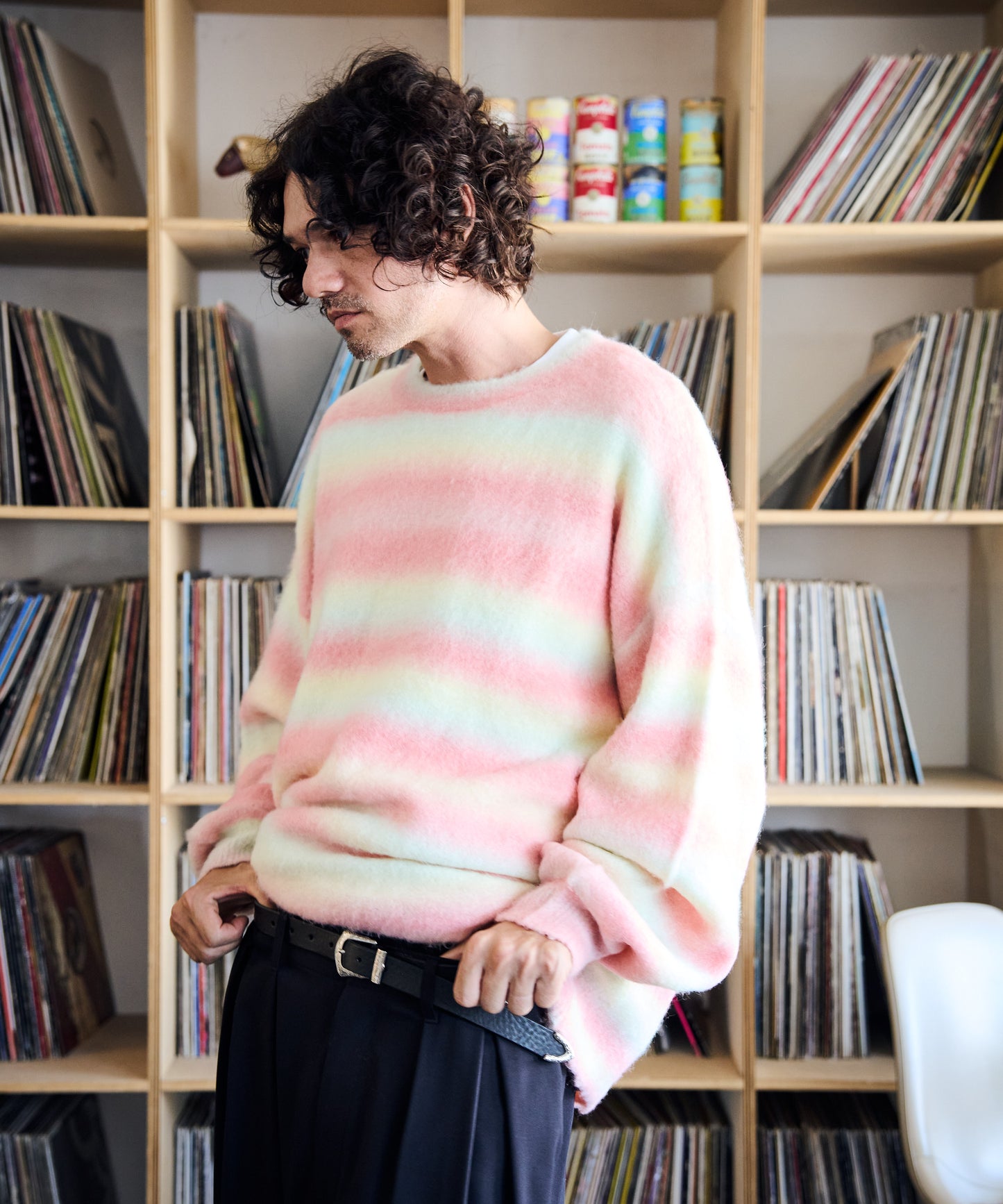 space dye brushed gradation boucle crew neck_AP2321016_トップス