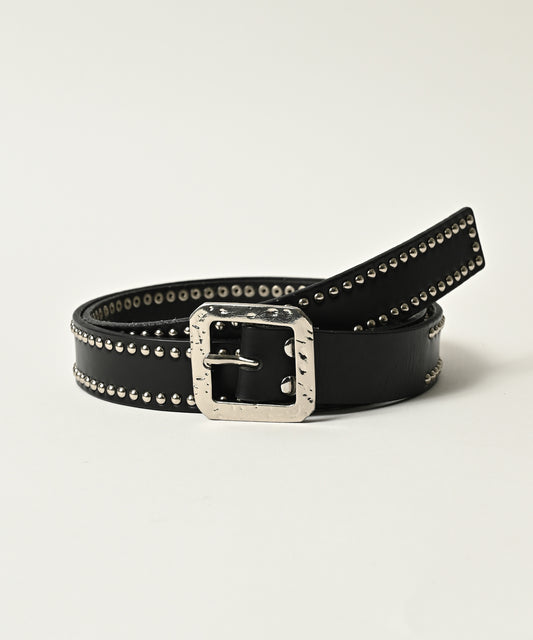 round studs square buckle belt