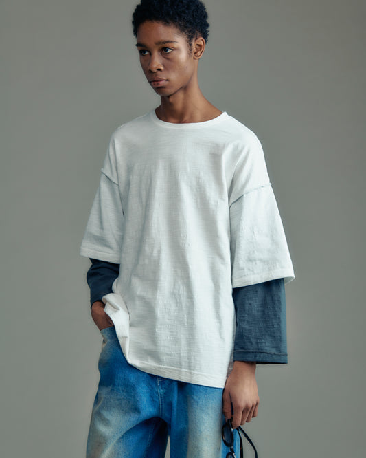 slub reversible two-tone 3/4 T