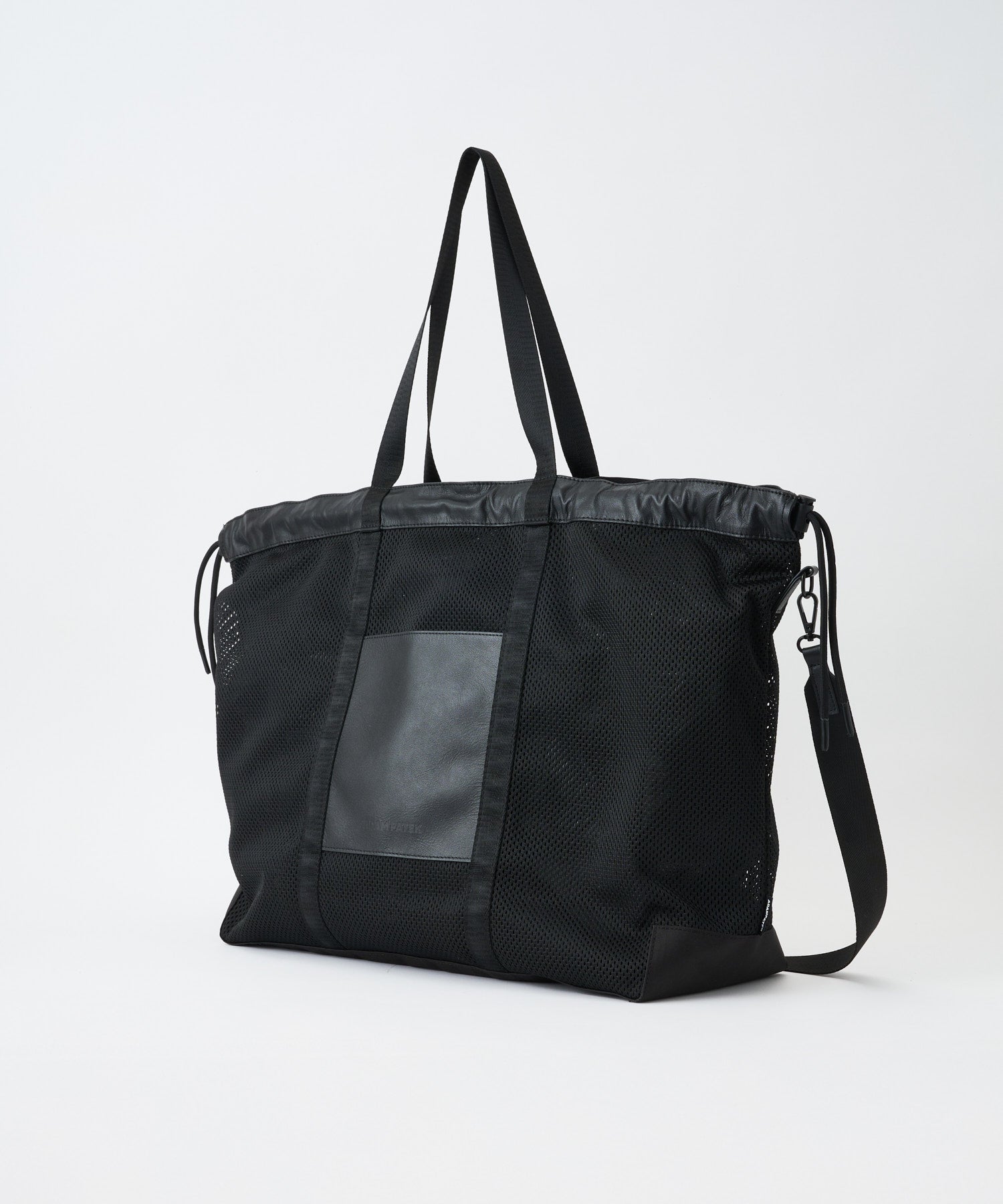 Leather trimmed mesh 2way big tote bag – ADAMPATEK
