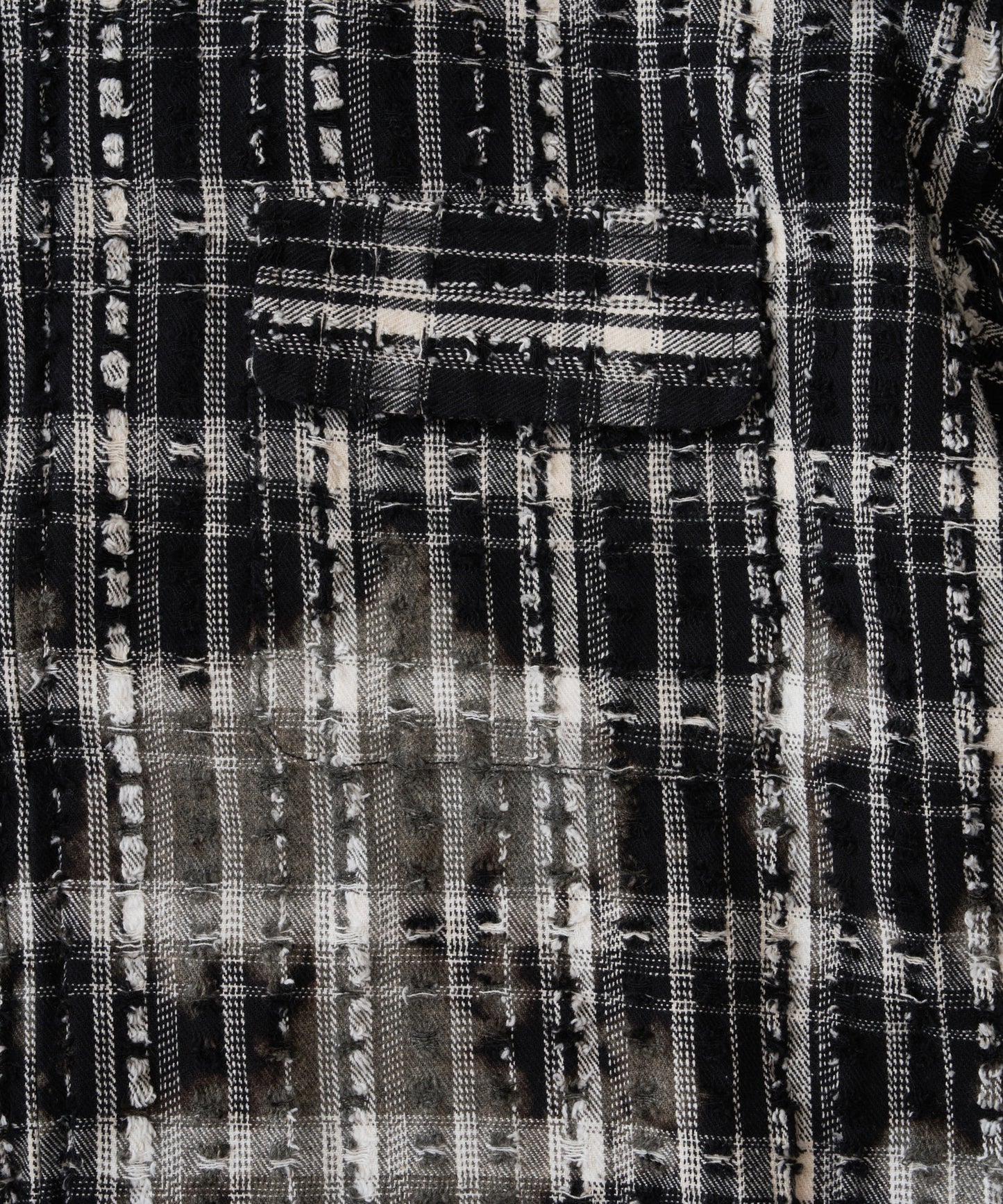 short length bleached check zipup shirt