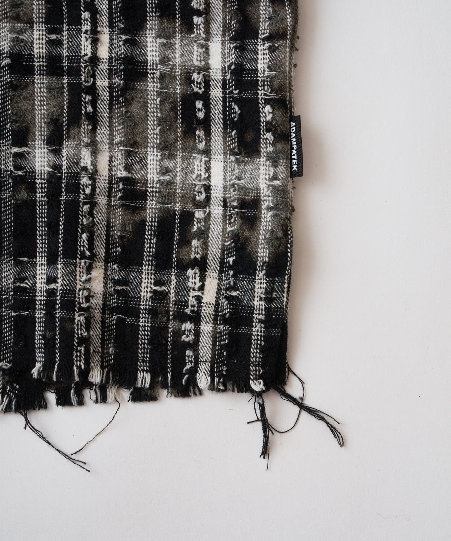 short length bleached check zipup shirt