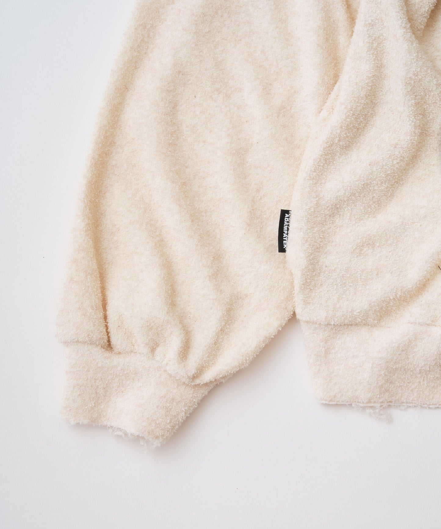 washed cotton pile raw-edge cardigan