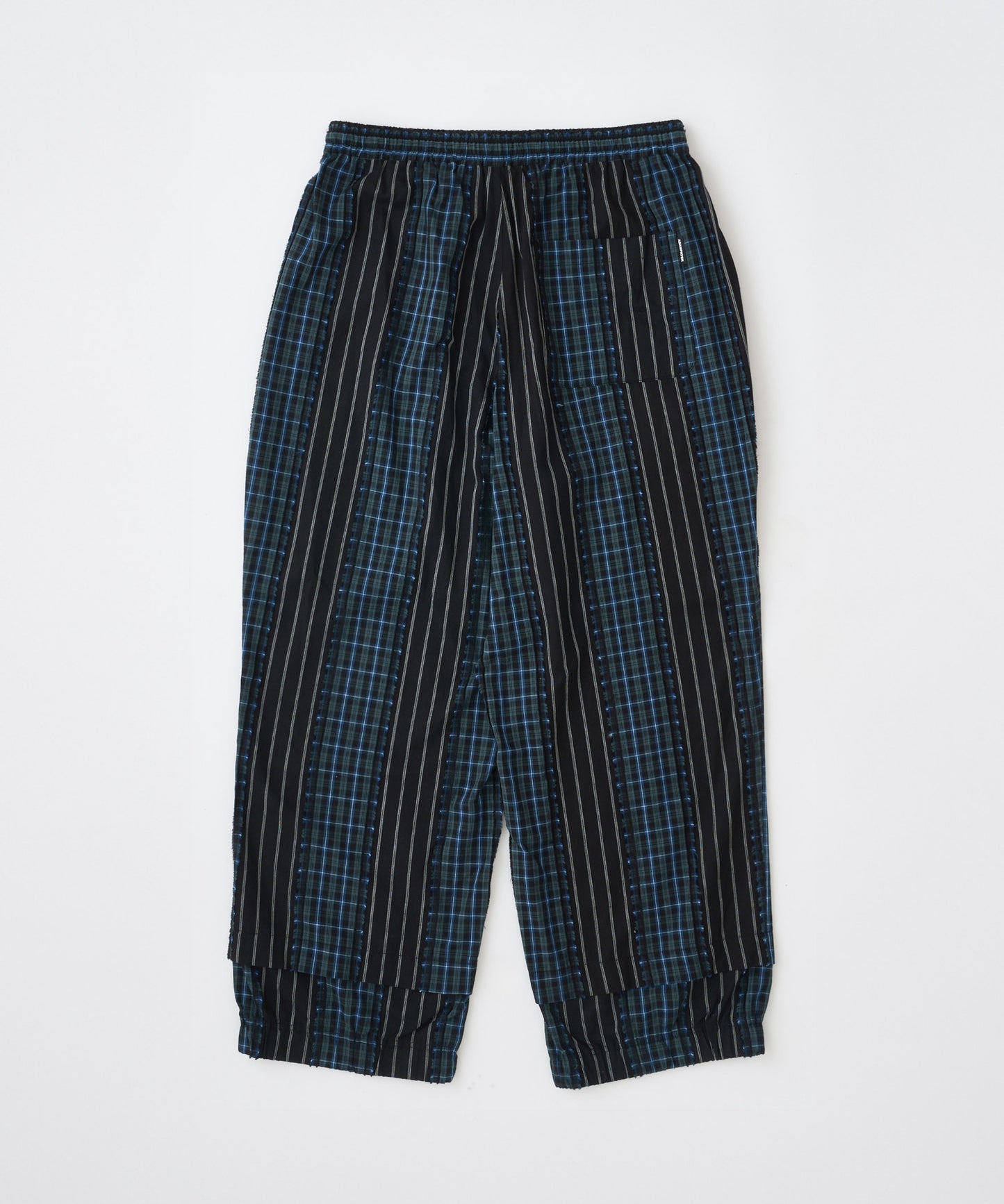 jacquard check-stripe easy pants
