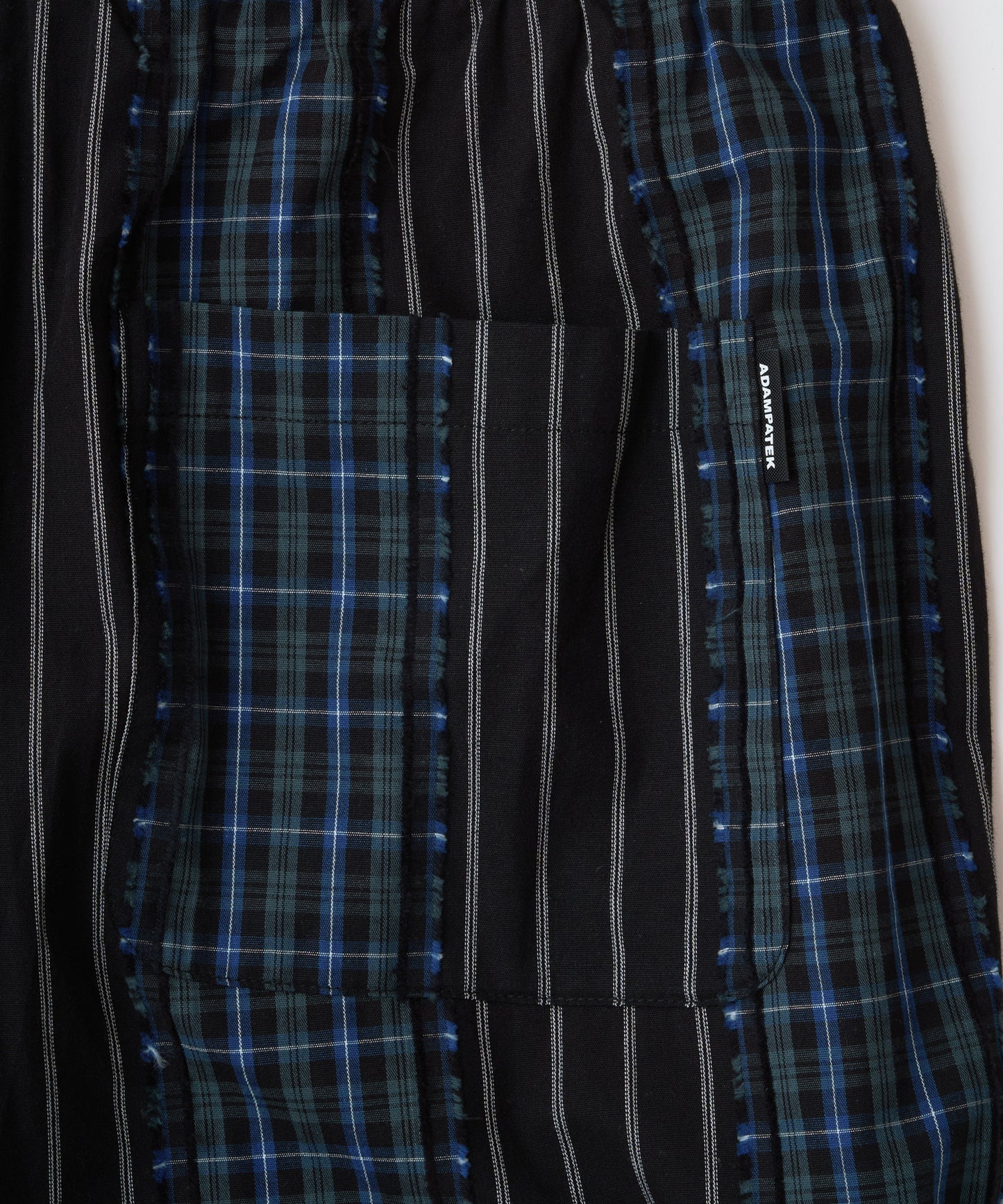 jacquard check-stripe easy pants