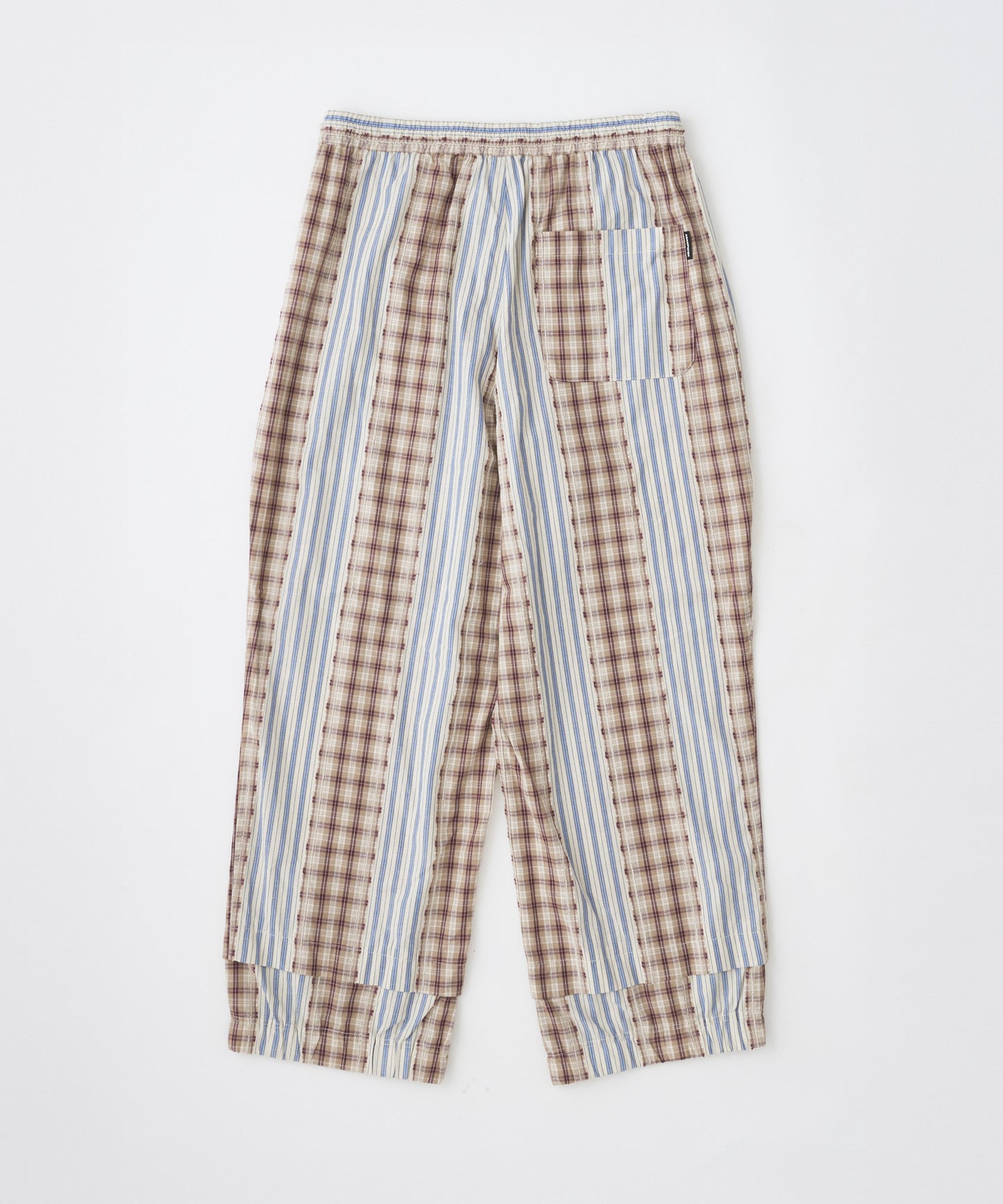 jacquard check-stripe easy pants