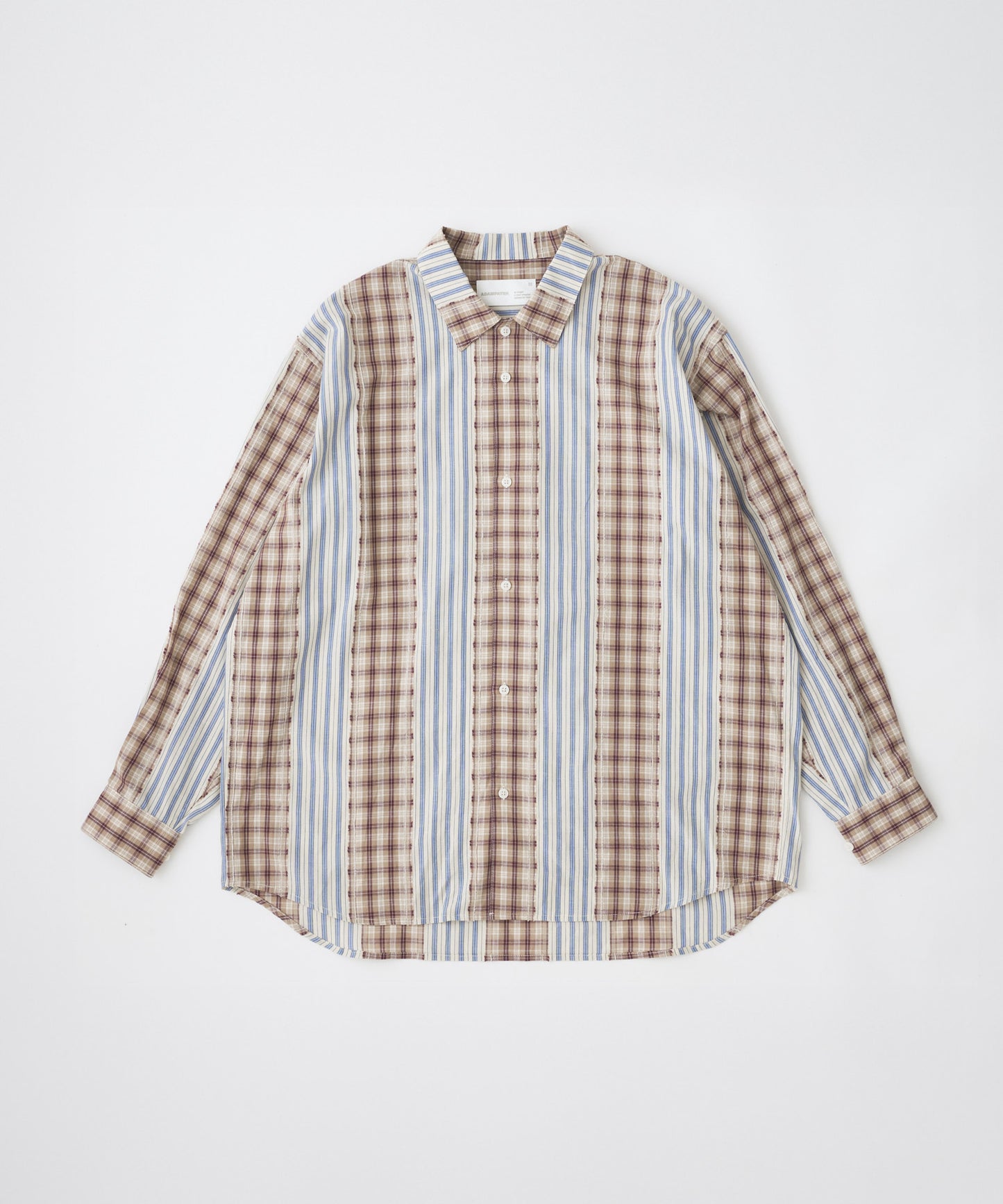 jacquard check-stripe  shirt