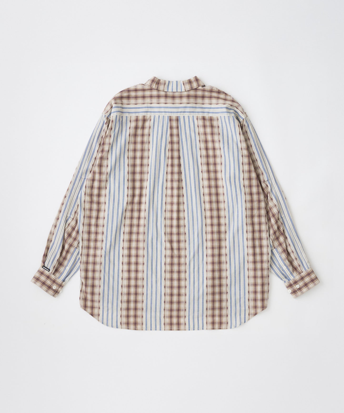 jacquard check-stripe  shirt