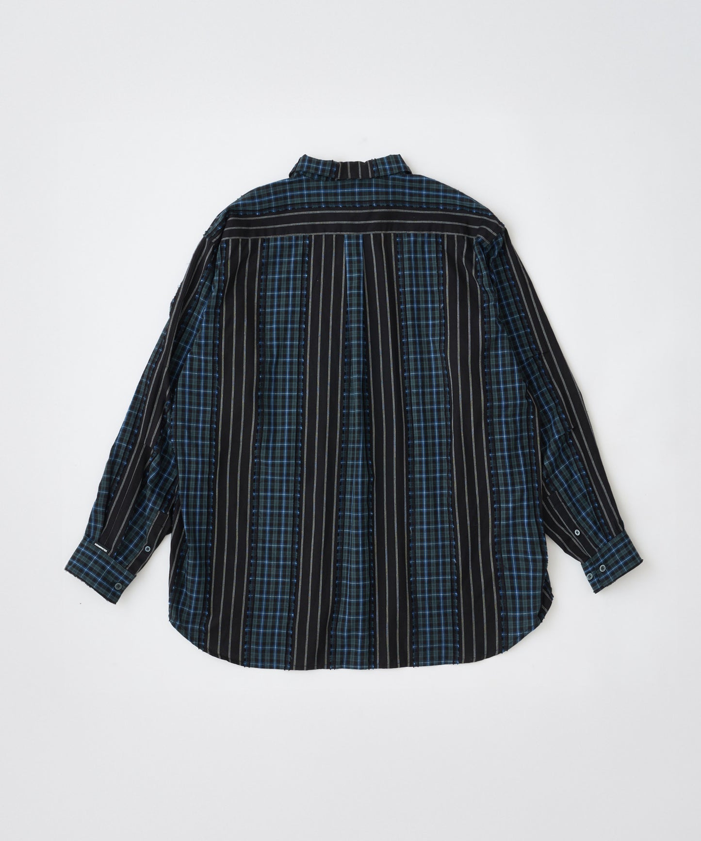 jacquard check-stripe  shirt