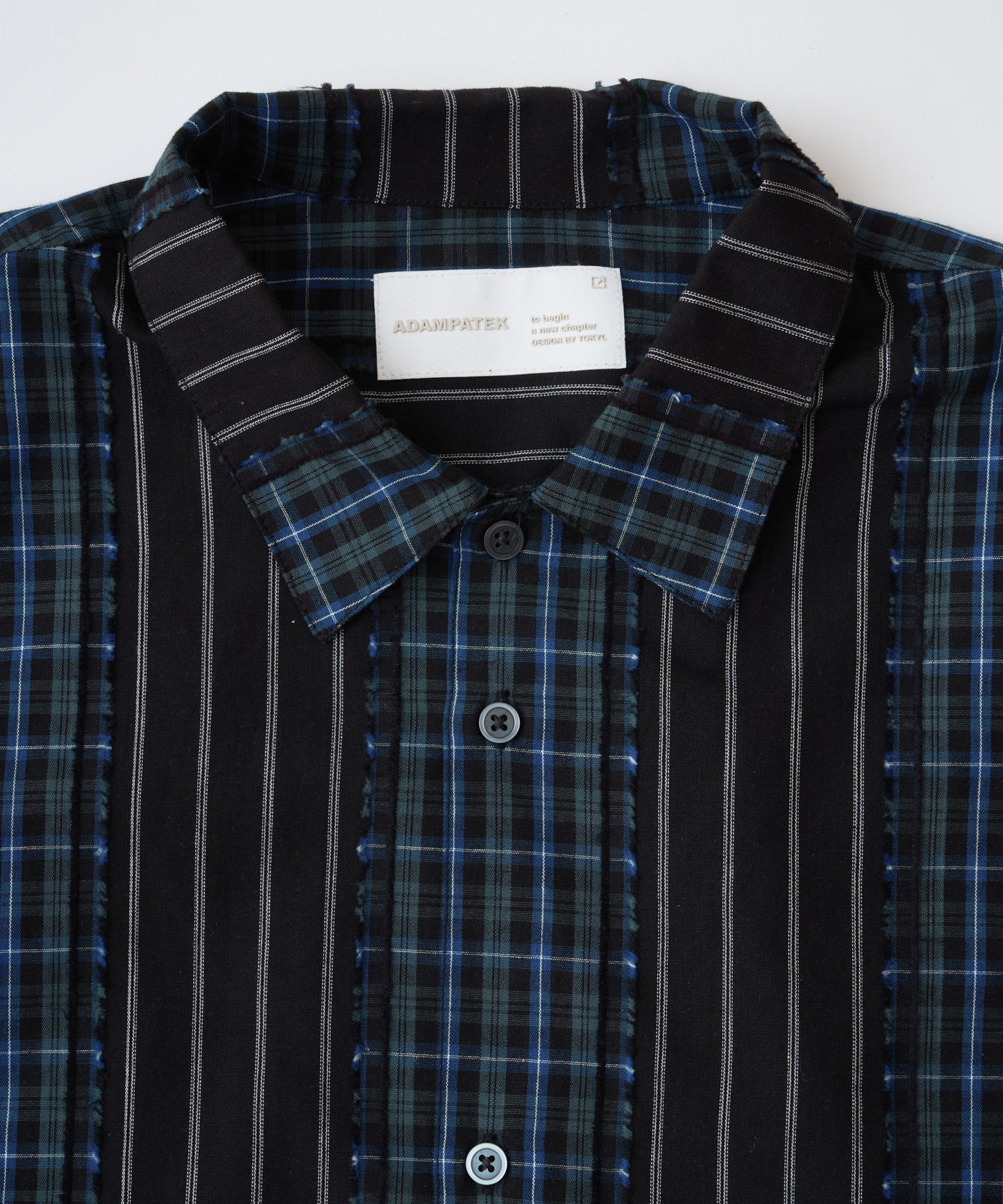 jacquard check-stripe  shirt