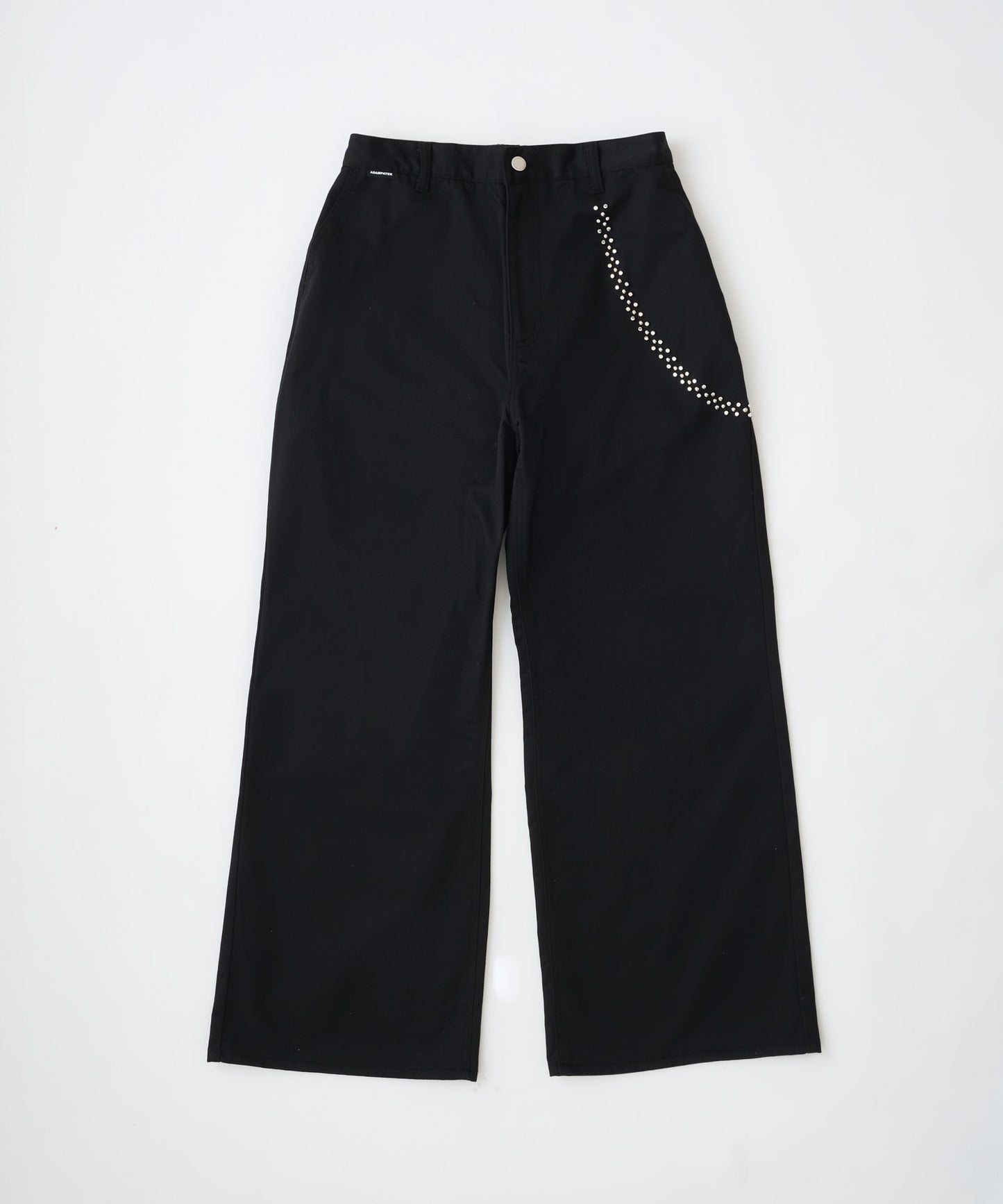 studded T/C twill flare wide trouser