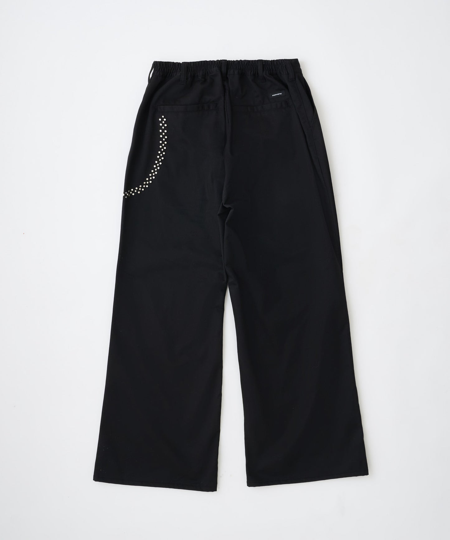 studded T/C twill flare wide trouser