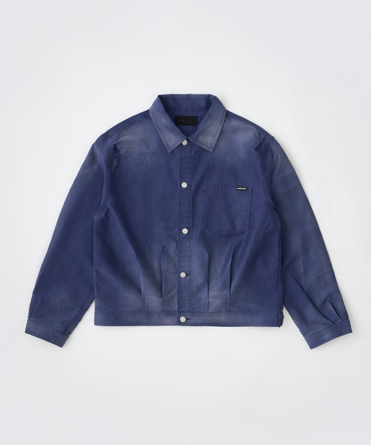 blasted light moleskin short length collared jacket