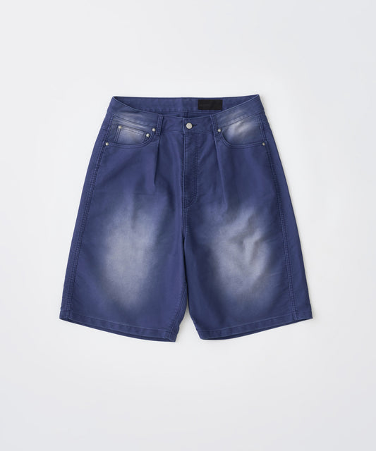 blasted light moleskin wide shorts