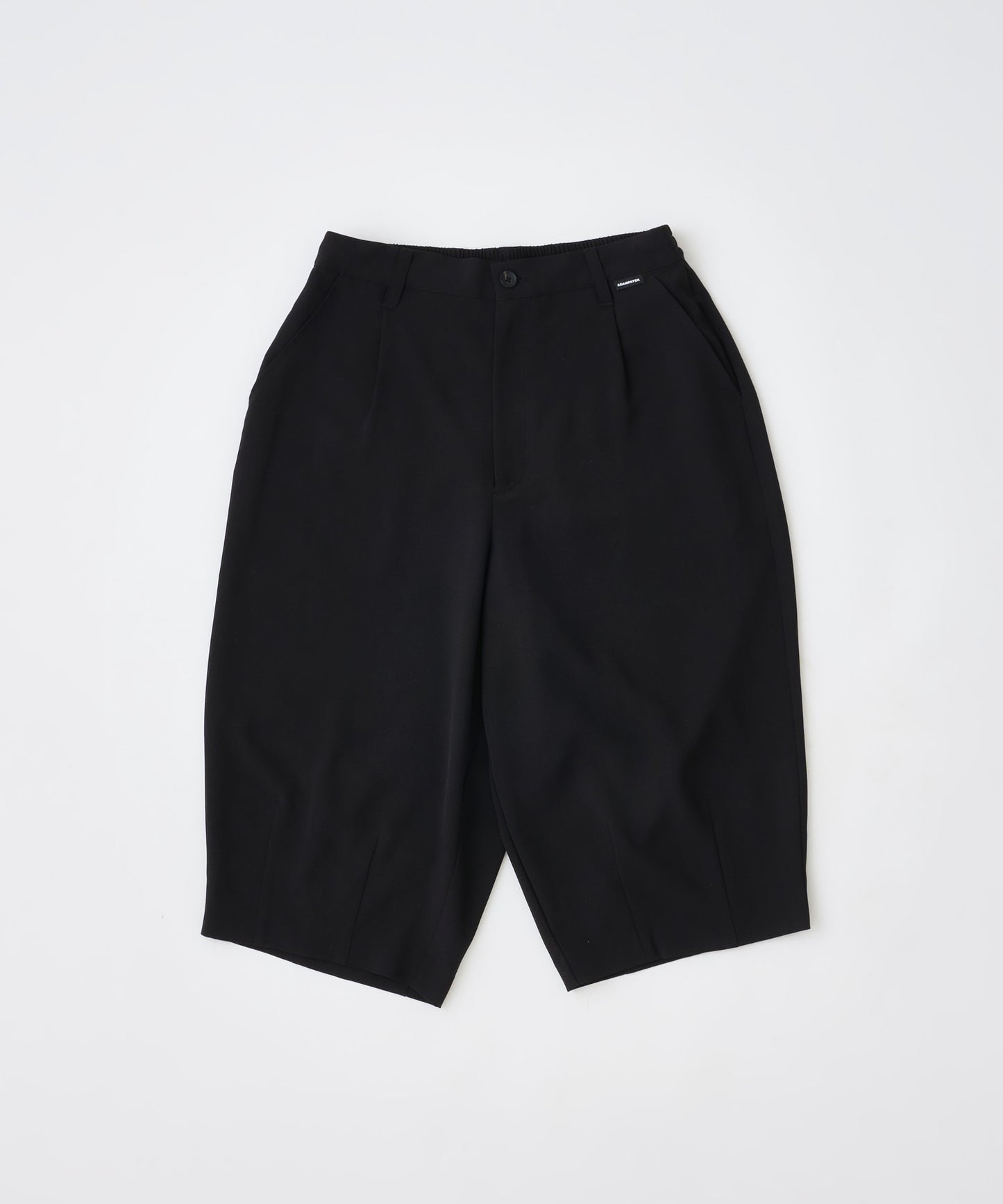 twill cropped wide easy trousers