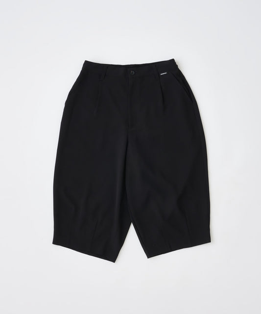 twill cropped wide easy trousers