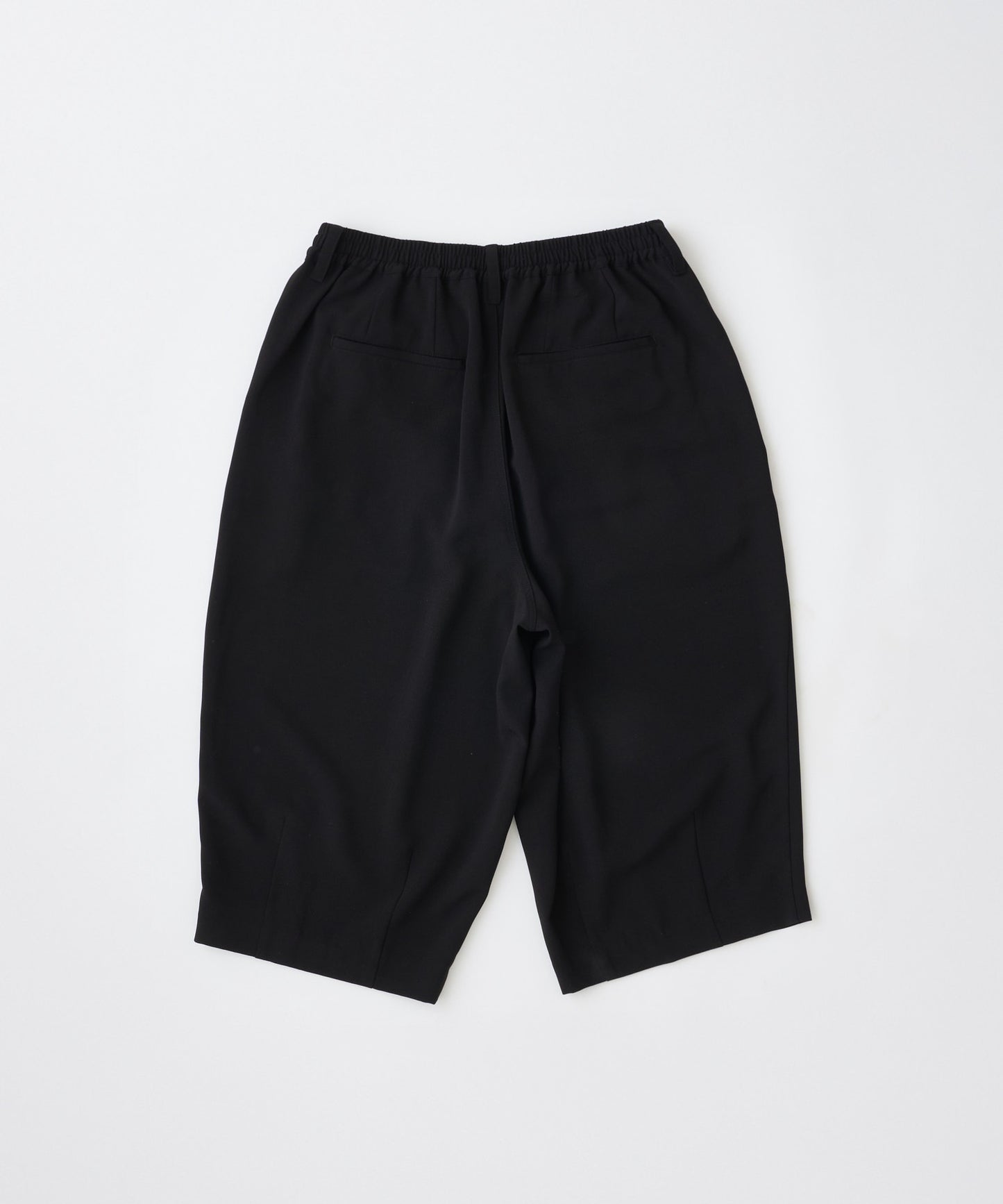 twill cropped wide easy trousers