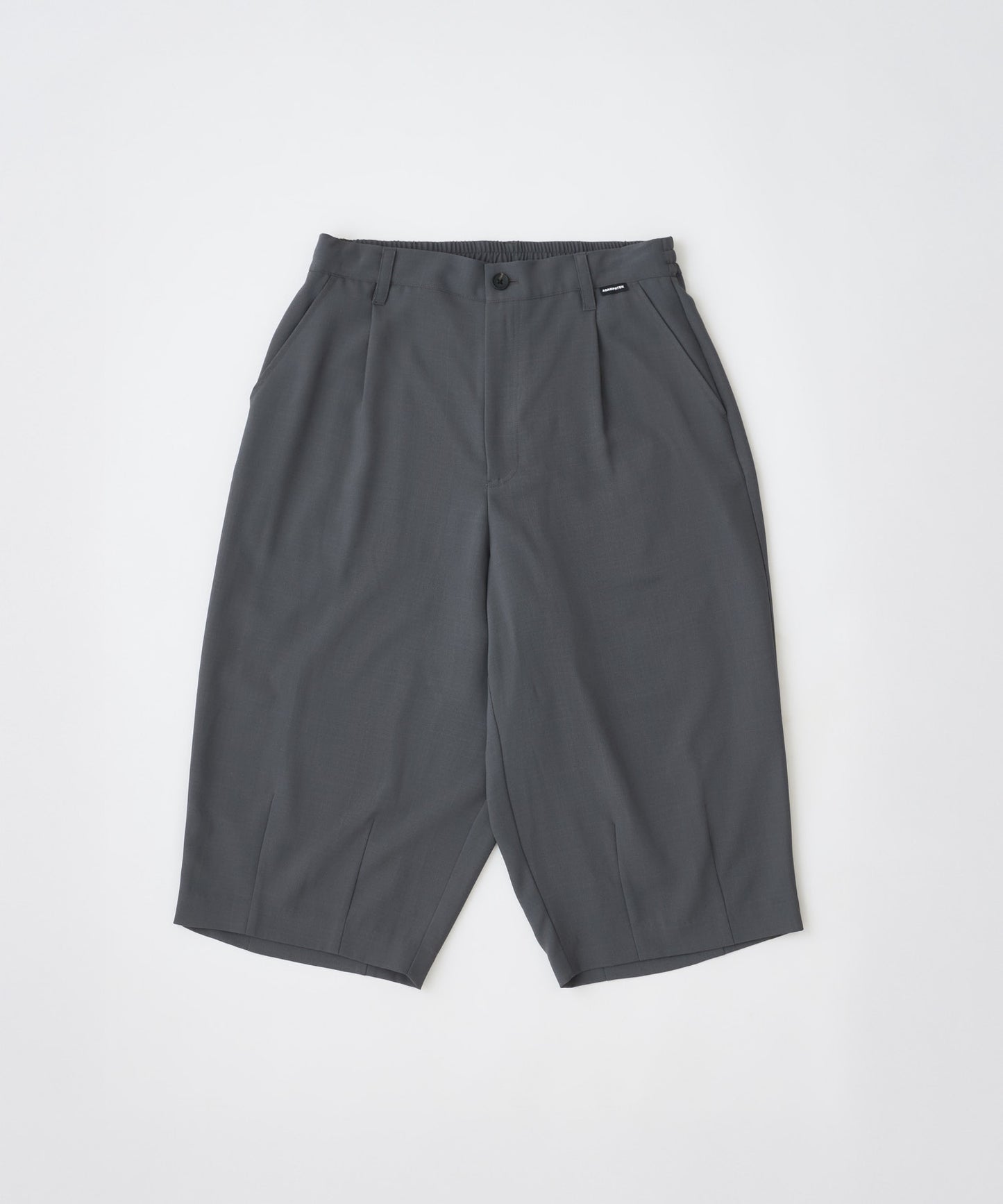 twill cropped wide easy trousers