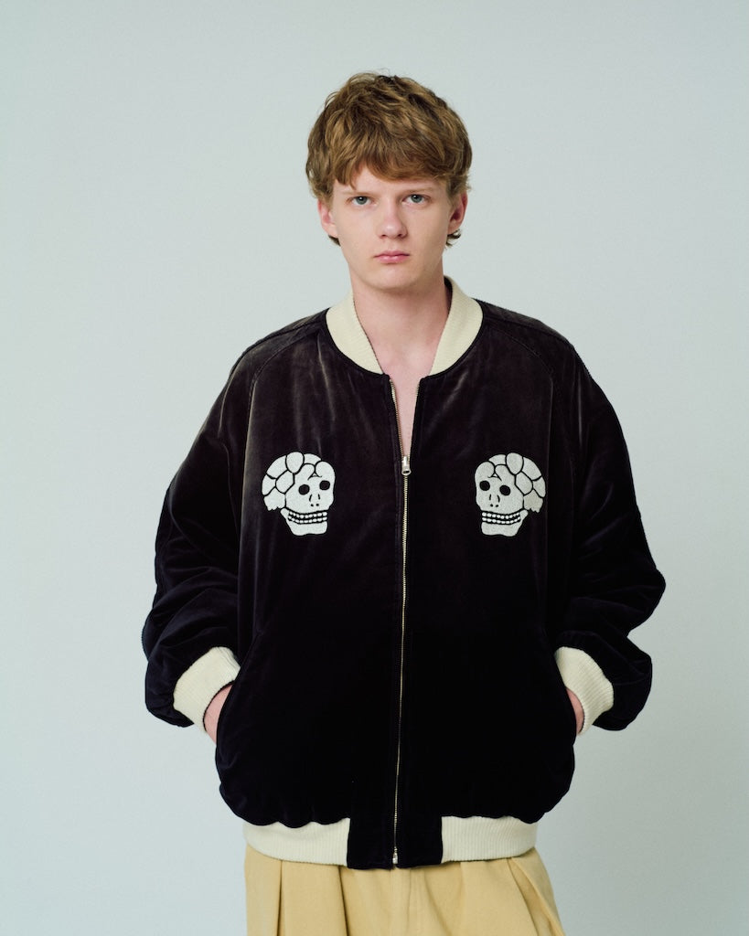 aged velour souvenir jacket