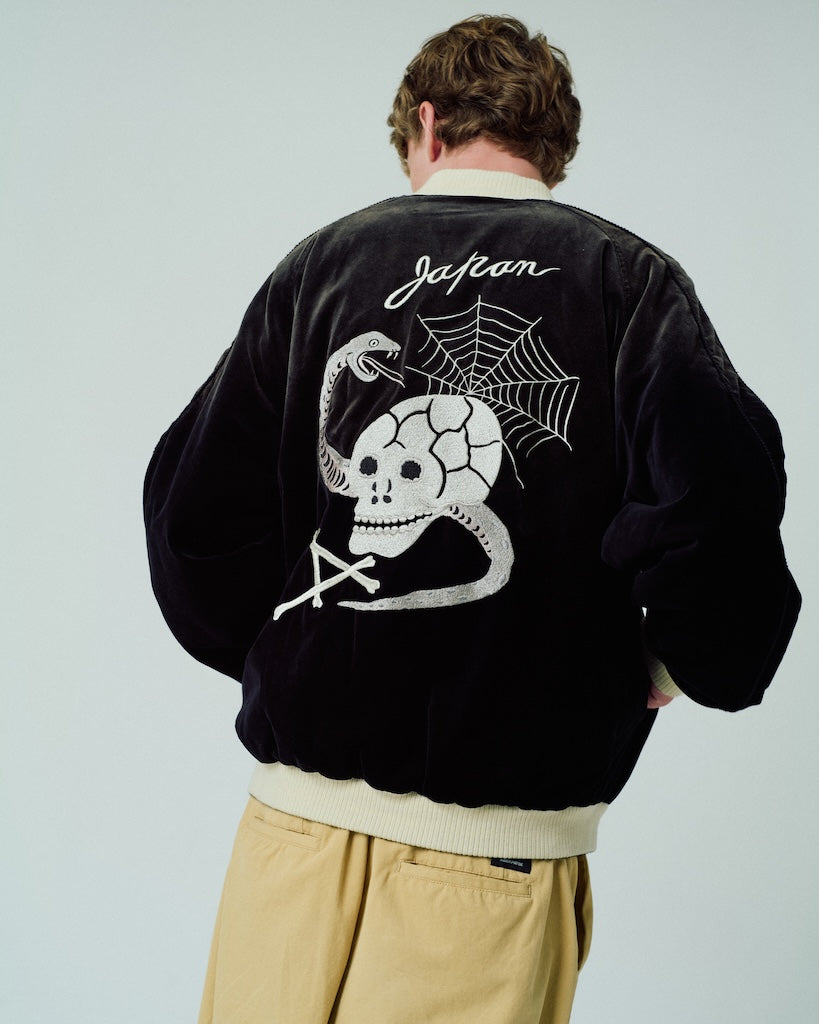 aged velour souvenir jacket