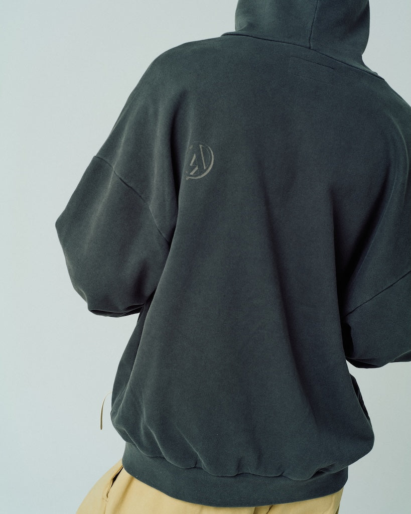 pigment dyeing zip hoodie