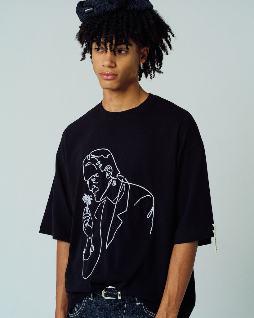Frankenstein flower stitch T