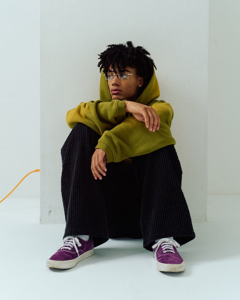 aged green damage pullover hoodie
