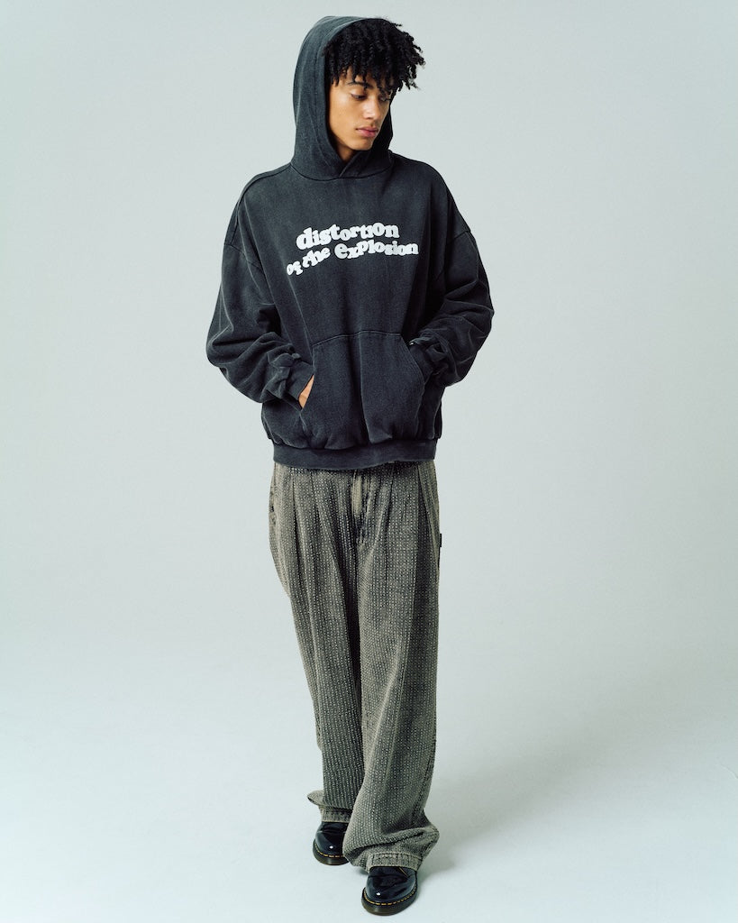 needle stripe denim wide pants