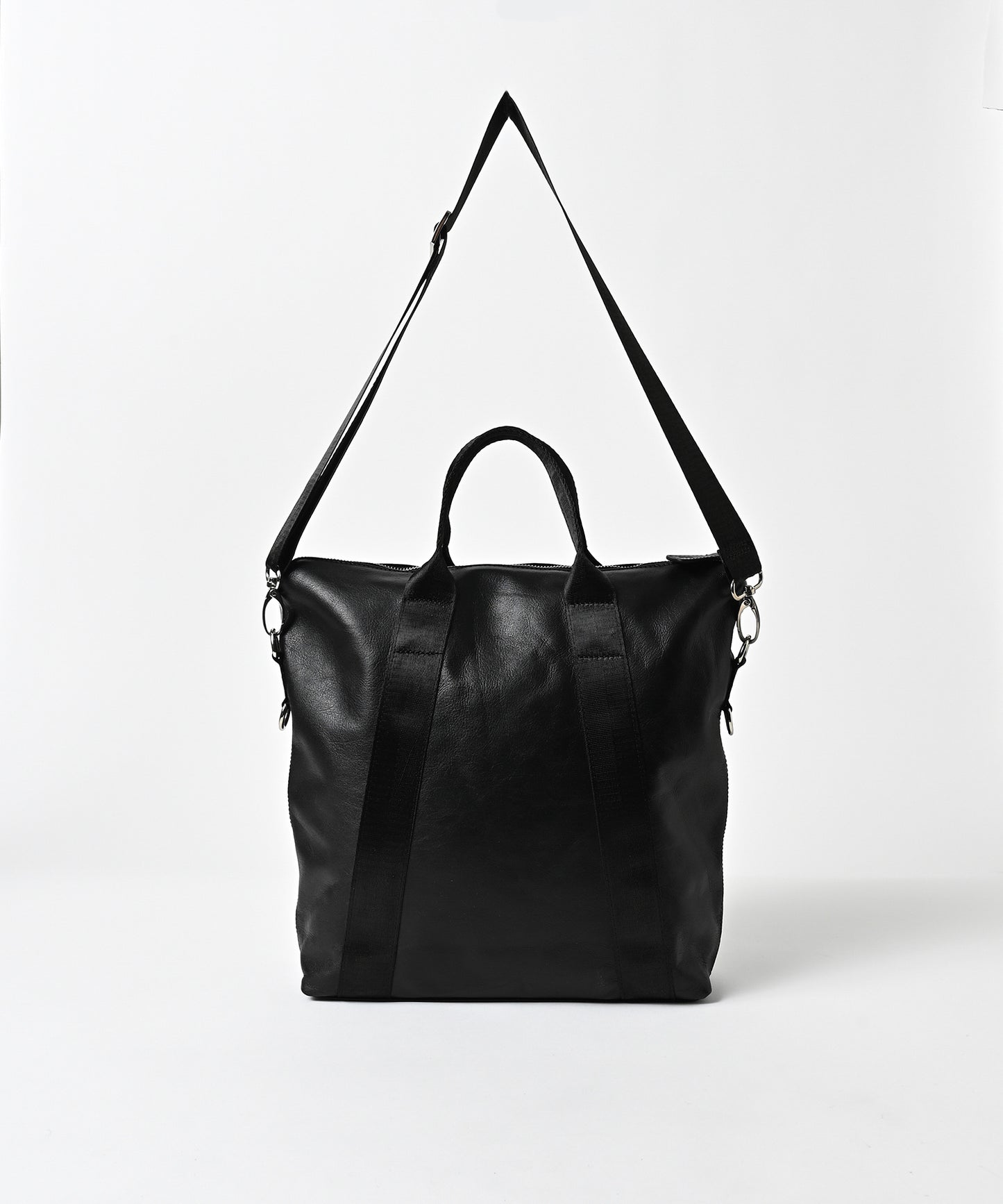 water repellent leather medium 2way tote bag